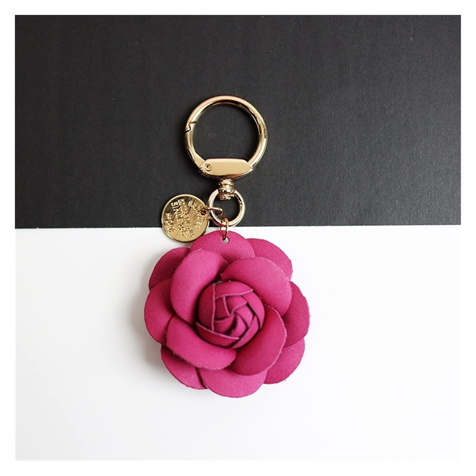 Amazon.co.jp: QiQi Shop かわいい甘い合成PUレザーバラの椿の花